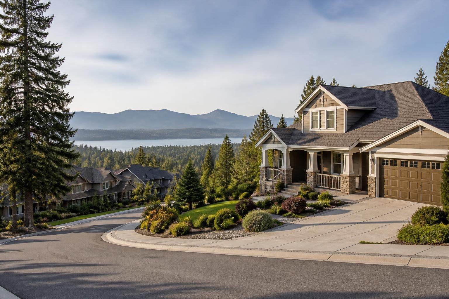 Clean homes with wooded surroundings and a calm open feel.